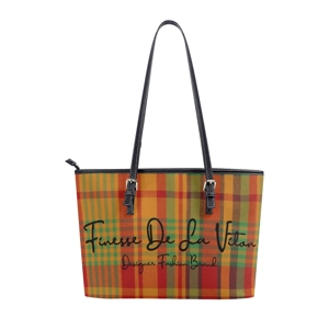 Traditional Madras Patterned PU Tote Bag Edition 1 (1A, 1B, 1C, 1D)