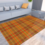 Traditional Madras Patterned Foldable Rectangular Thickened Floor Mat 1