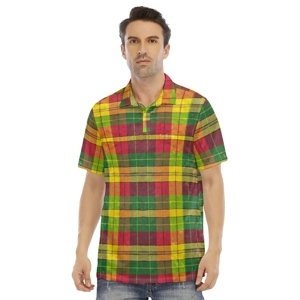 Madras Patterned Men's Polo Shirt | Velvet 1A