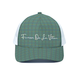 Madras Patterned Unisex Peaked Cap With White Half-Mesh 1A