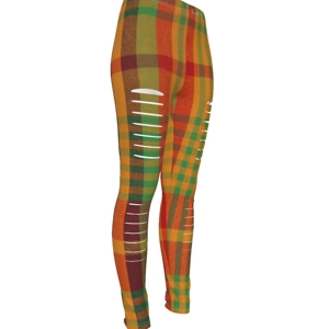 Traditional Madras Ripped Leggings