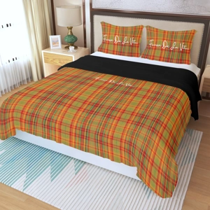 Traditional Madras Patterned (3) Three Piece Duvet Cover S..
