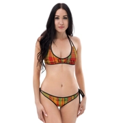 2 in 1 Traditional & Royal Blue Madras Patterned Premium Bikini 1