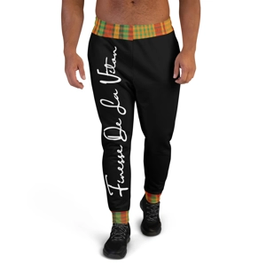 Traditional Madras Pattern & Black Premium Joggers B-1