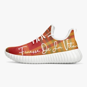 Traditional Madras Pattern ANUBIS 300 Mesh Knit Sneakers 1 (White)