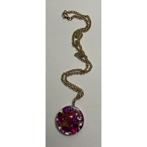 Visibly Pink Round Flower Necklace