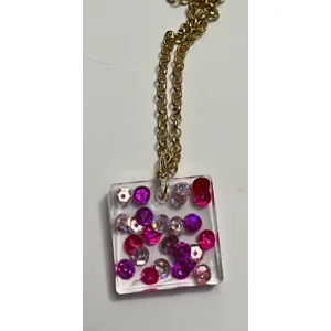 Visibly Pink Square Necklace