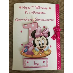 Minnie 1st Birthday Card
