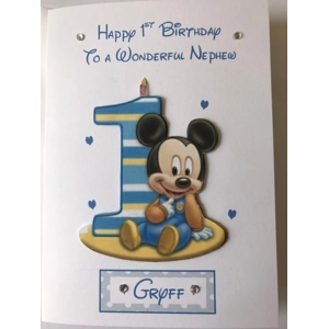 Mickey Mouse 1st Birthday Card