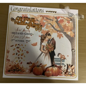 Personalised Wedding / Anniversary Card - Autumn Breeze