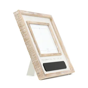 16x16x1.5 wood photo frame (CELEBRATING THE LIFE OF) white, black (10x8) Remember When Collection