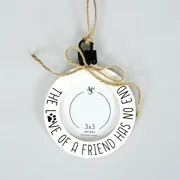 4x5x.5 wood photo frame ornament (FRIEND) white, black Fur Babies Collection
