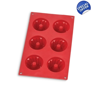 Mrs. Anderson's Baking Silicone Mini Fluted Cake Pan, 6 cups