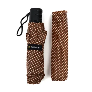 Polka Dot Telescopic Manual Open Folding Umbrella