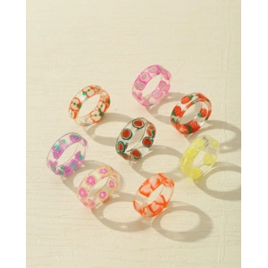 3Pc. Fruit Pattern Ring Set