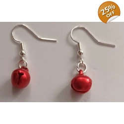 Red Coloured Bell Earrings