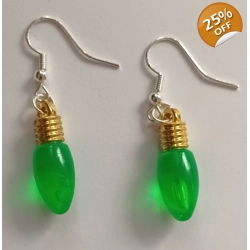 Green Christmas Lights Earrings