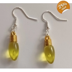 Yellow Christmas Lights Earrings