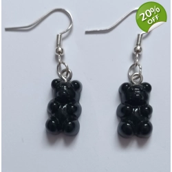 Black Gummy Bear Drop Earrings