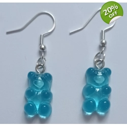 Blue Gummy Bear Drop Earrings