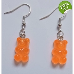 Orange Gummy Bear Drop Earrings