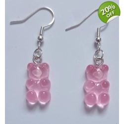 Pink Gummy Bear Drop Earrings