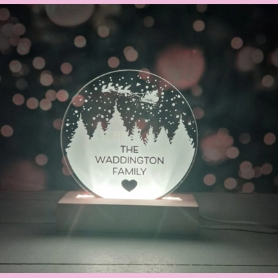 LED Snow Globe Light – Family Snow Scene