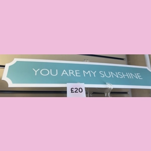Printed you are my sunshine sign