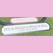 Sex & drugs street sign