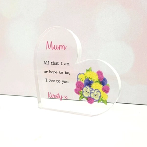 Printed Heart with bright flowers