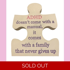 ADHD Jigsaw Piece - pink & purple