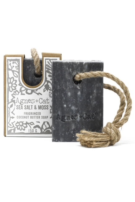 Agnes & Cat Soap on a Rope Sea Salt & Moss-150g