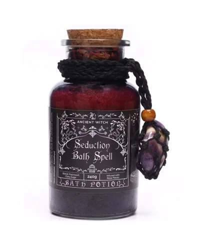 Ancient Witch Bath Spell Potion & Amethyst Crystal Amulet - Seduction