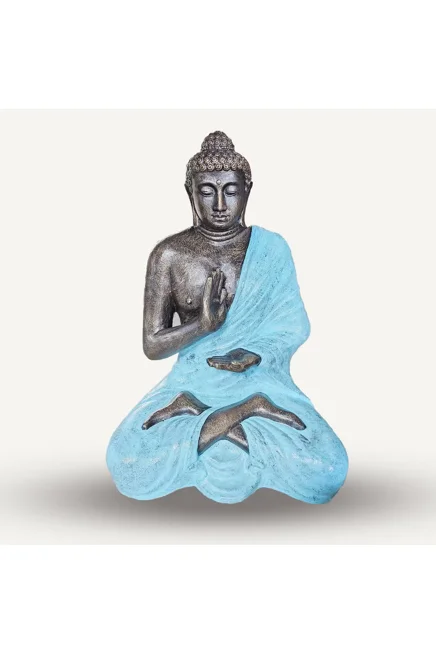 1x Large Turquoise & Stone Buddha Meditation in Stupa - 1.5m
