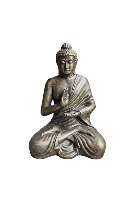 1x Large Antique Gold Buddha Meditation in Stupa - 1.5m