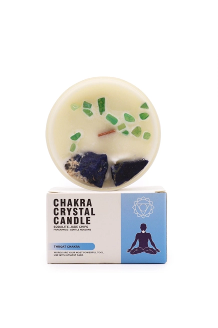 Chakra Crystal Candle - Throat Chakra