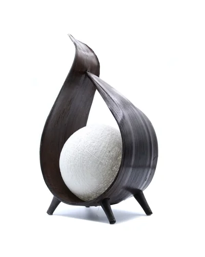 Natural Coconut Lamp - Chocolate Wrapover Twist