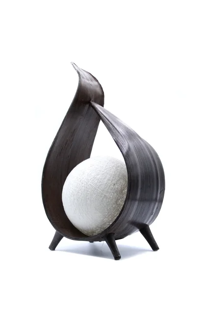 Natural Coconut Lamp - Chocolate Wrapover Twist