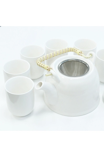 Herbal Teapot Set - Classic White