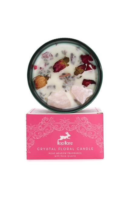 Hop Hare Crystal Magic Flower Candle - The Lovers