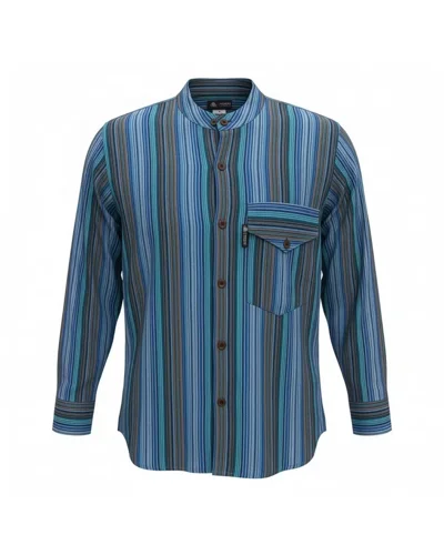 The Nomad Sari Grandad Shirt – Turquoise