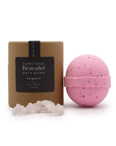 1 x Rose Quartz Gem Bracelet Bath Bomb Gift Set