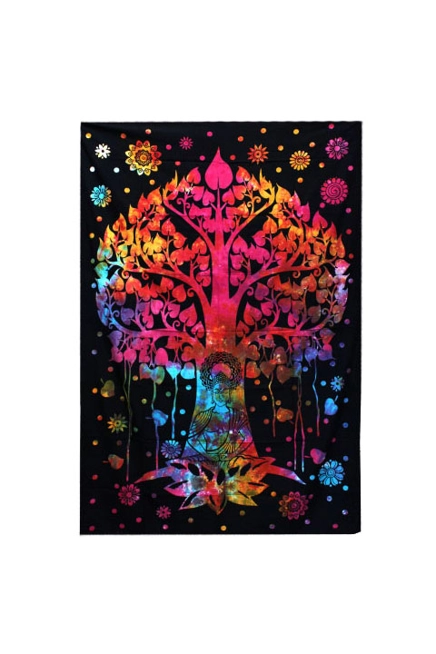 Single Cotton Bedspread  Wall Hanging - Bodhi Tree