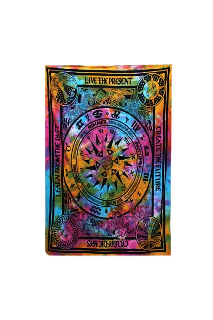 Single Cotton Bedspread Wall Hanging - Cycle of Ages