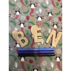 MDF colour your name sets any name and 3 pens upto 8 lette..