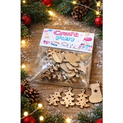 Too soon for tinsel? Never!   Get ahead of the festive frenzy with our wooden Christmas 50p apack