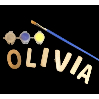 Paint your own name personalised painting sets any name with 3 paints and brush OR 3 felt tips £1