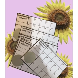 Fund raising tombola tickets with scratch patch packs of 8..