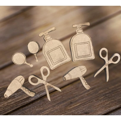 hairdresser MDF embellishments weave magic into your crafts. ✂‍♀8 set 50p a pack"