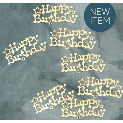 Get your MDF Happy Birthday embellishments today make every celebration special 6 set 50p a pack"